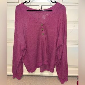 American Eagle Soft & Sexy Plush Purple Sweater